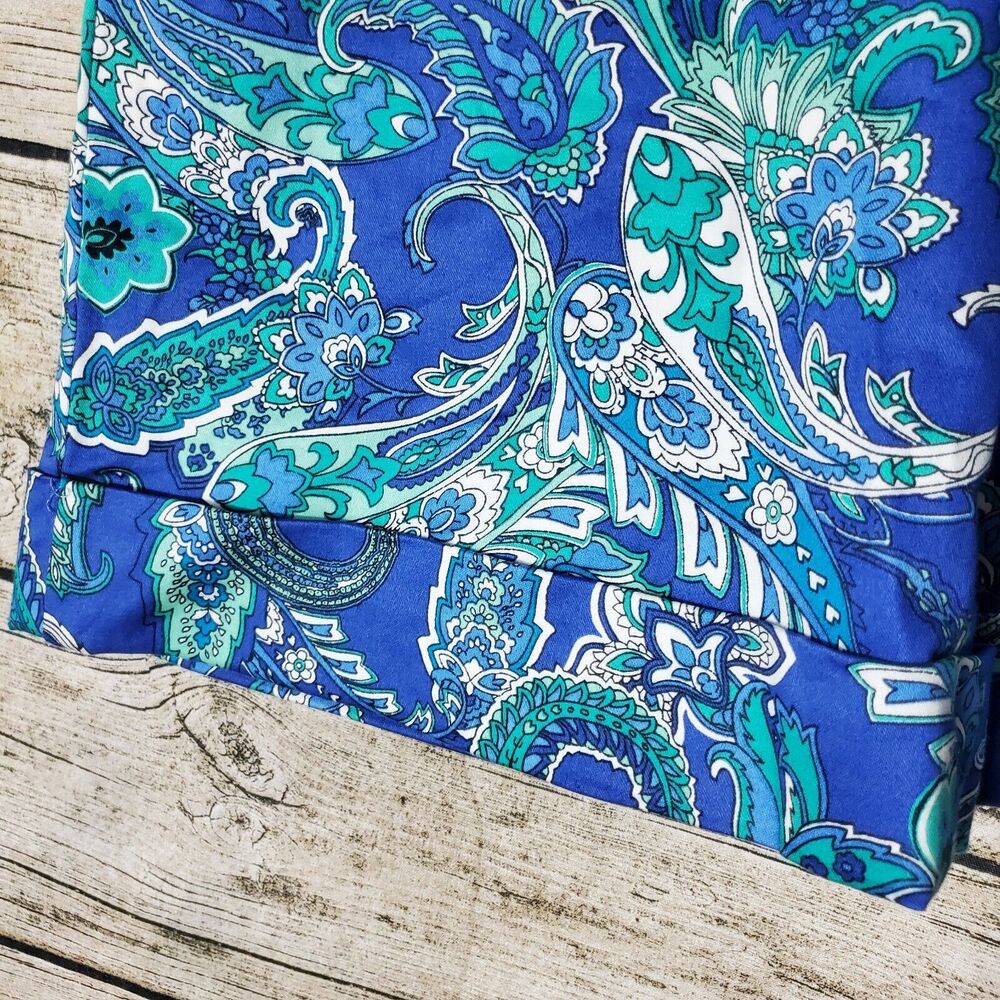 RALPH LAUREN Womens Shorts 4 Blue Floral Paisley High Waist Pockets LRL - Picture 4 of 14